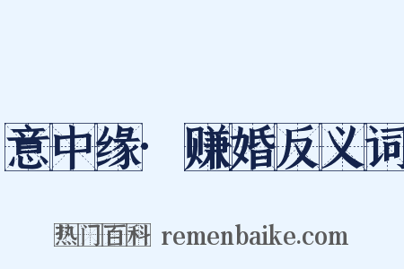 意中缘·赚婚反义词是什么意思的图片